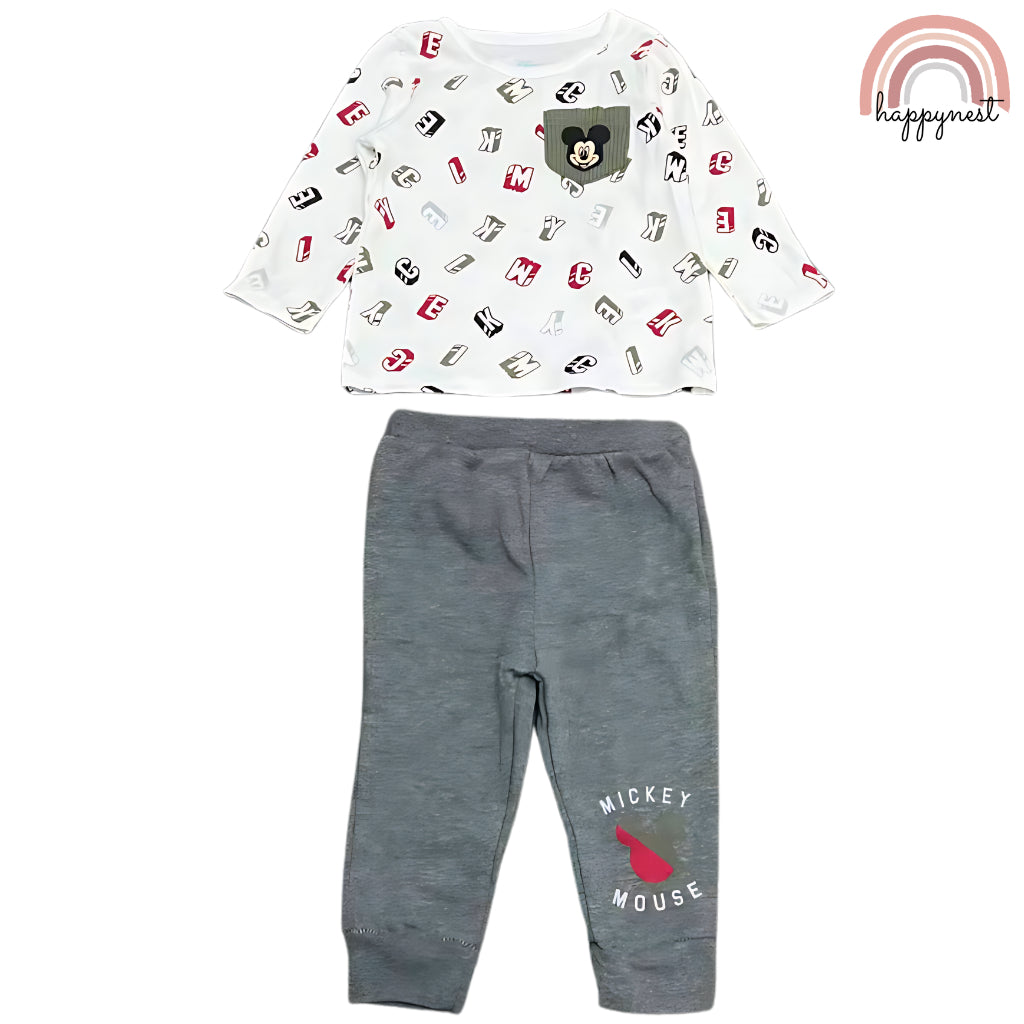 Mickey Mouse Baby Clothes 2-Piece Set Long Sleeve Top & Pants 0-9 Months SS123