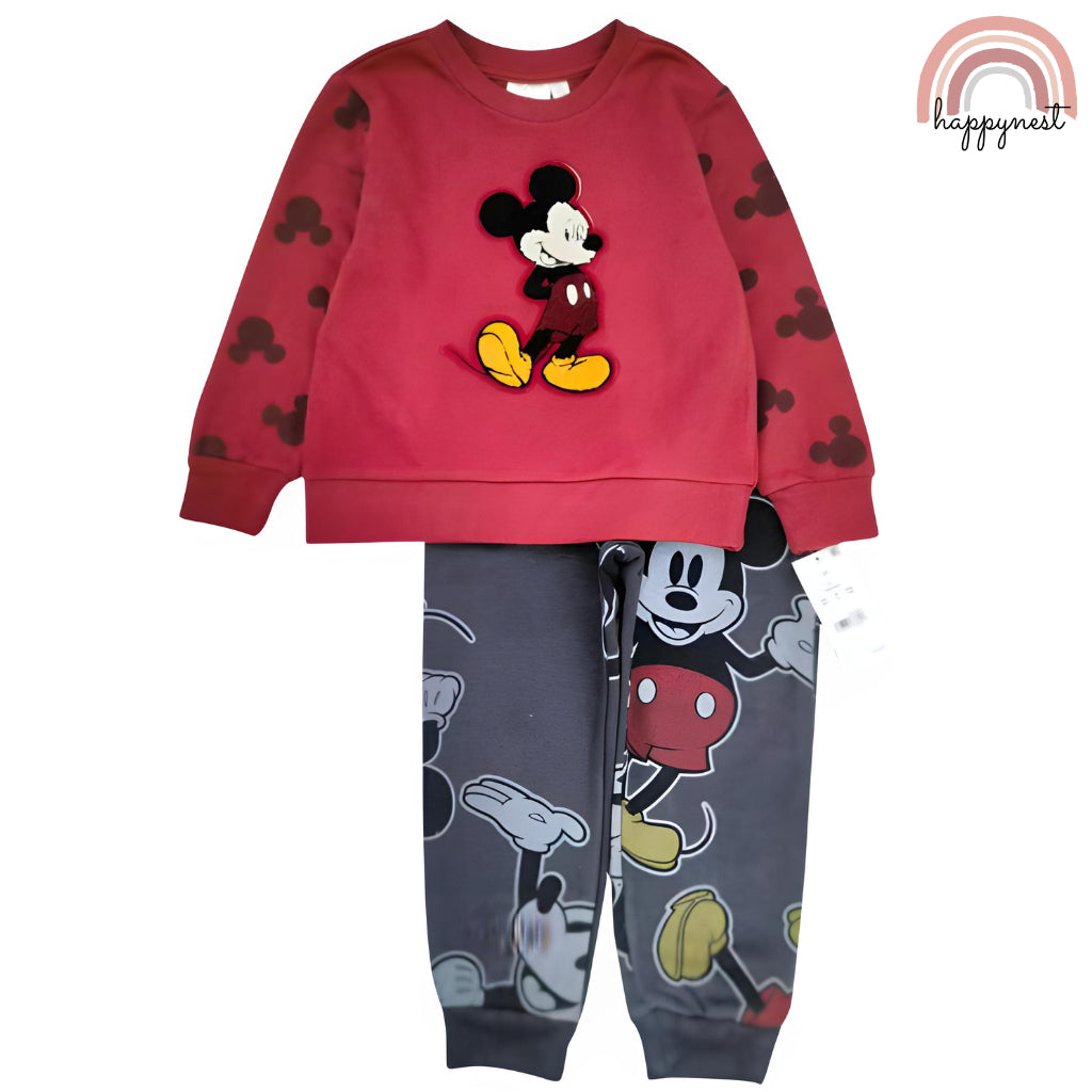 Mickey Tracksuit OOTD Baby Boy Sweatshirt Cute Terno 12 18 24 Months SS122