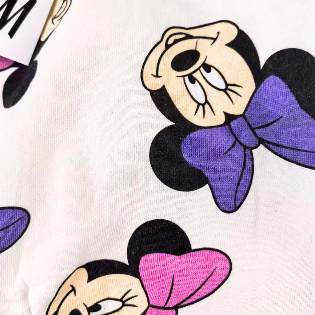 Happynest Disney Minnie Off-White Ribbon Cute Kids Cartoon Character Jacket Hoodie SS222 2-6Y