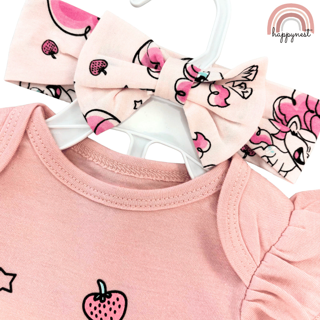Little Pony Baby Girl 3-Piece Onesies Set 3-12 Months Bodysuit Outfit PH AA217