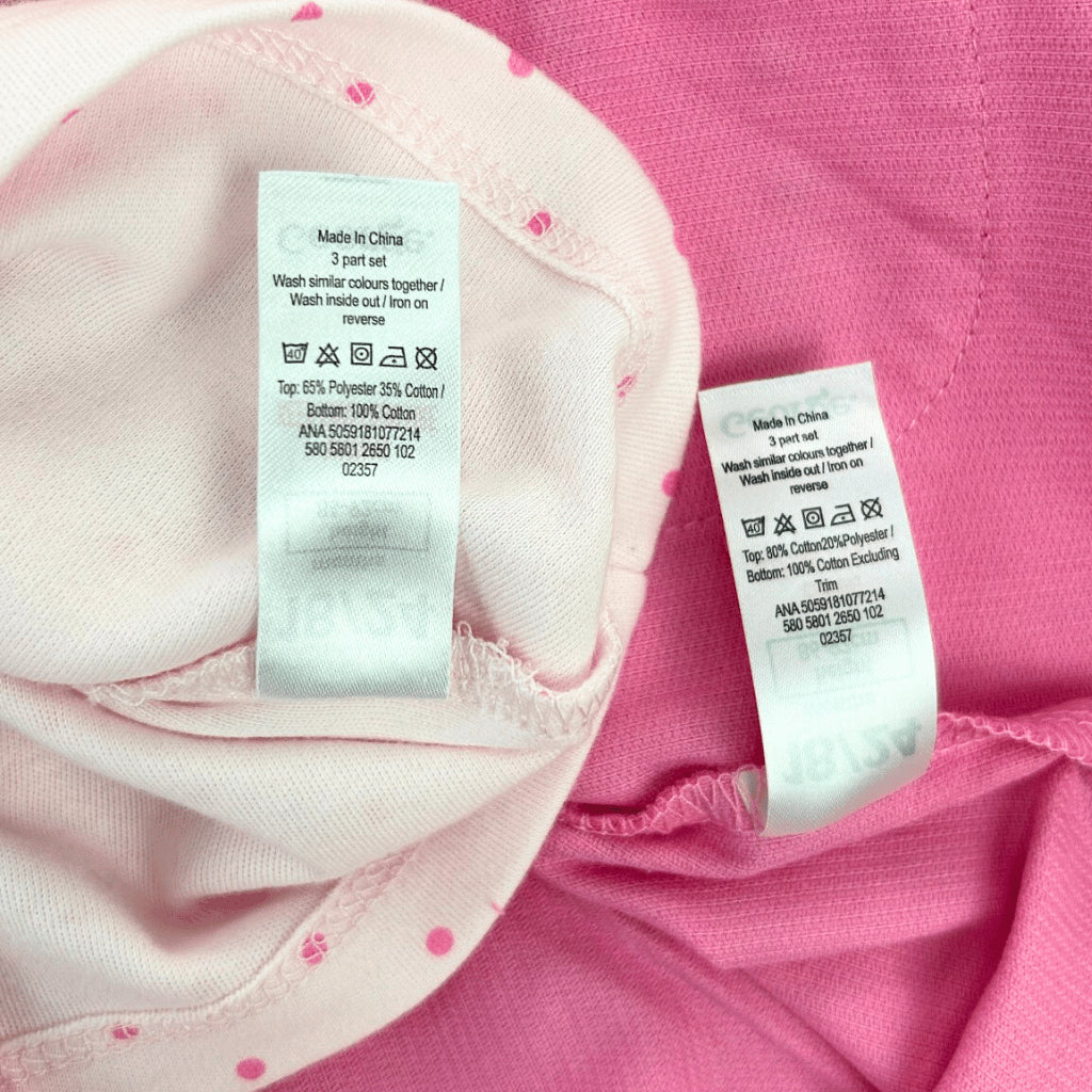 George 3-Piece Pink Jumper Shirt and Stockings Set for Girls 3-36 Months PH AA200