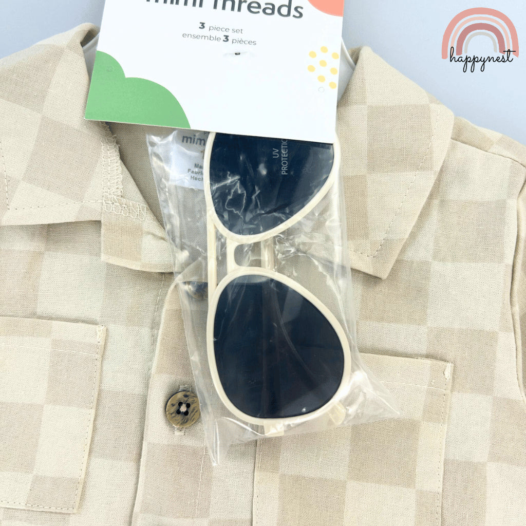 Mimi Threads Polo Shirt Pants and Sunglasses Set for Boys 12-24 Months PH AA232