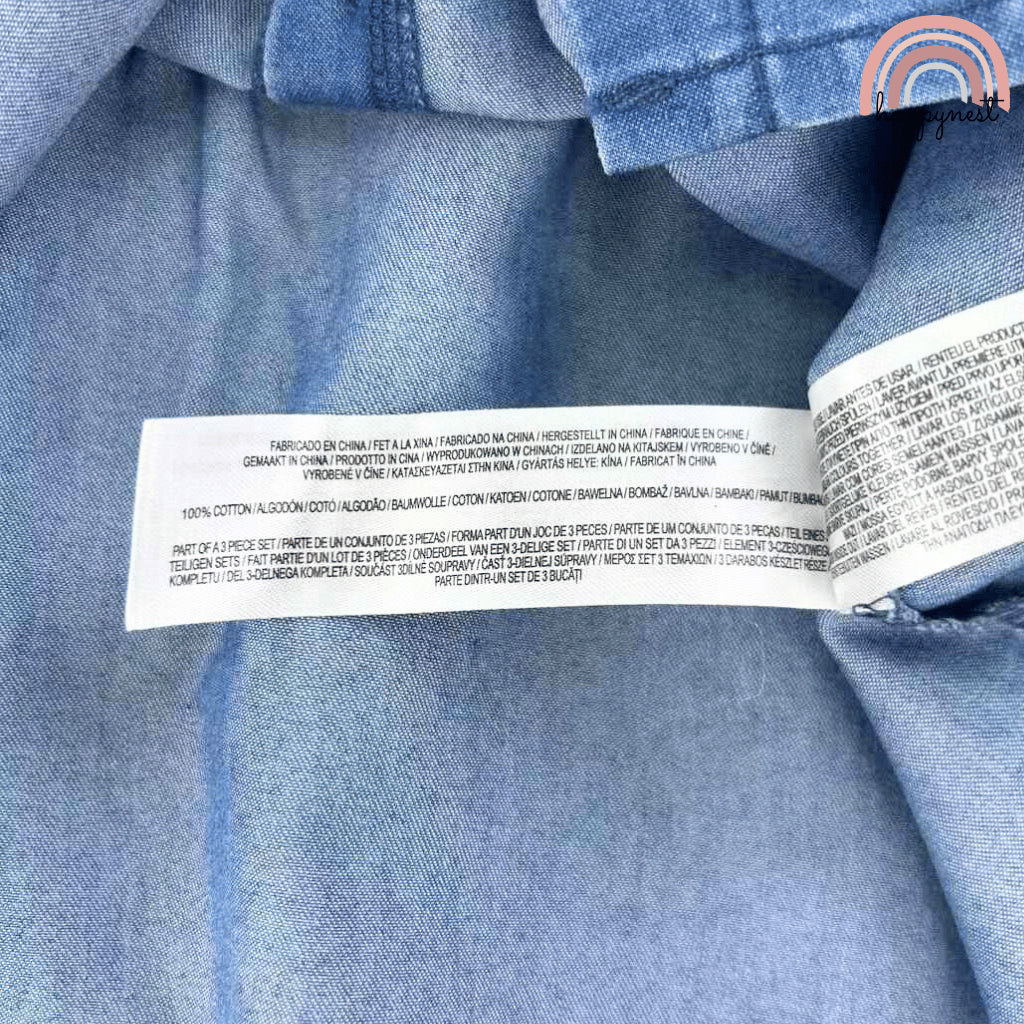 George Denim Shirt and Floral Leggings Set for Baby Girls 3-36 Months PH AA206