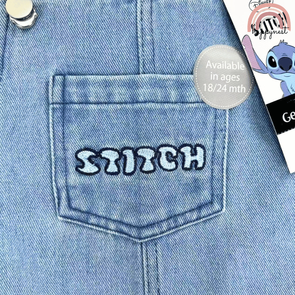 Stitch Denim Jumper + White Shirt Baby Boy Girl Outfit Set 3-36 Months AA281