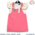 George Pink Denim Jumper Dress and Shirt Set for Girls 3-36 Months PH AA193