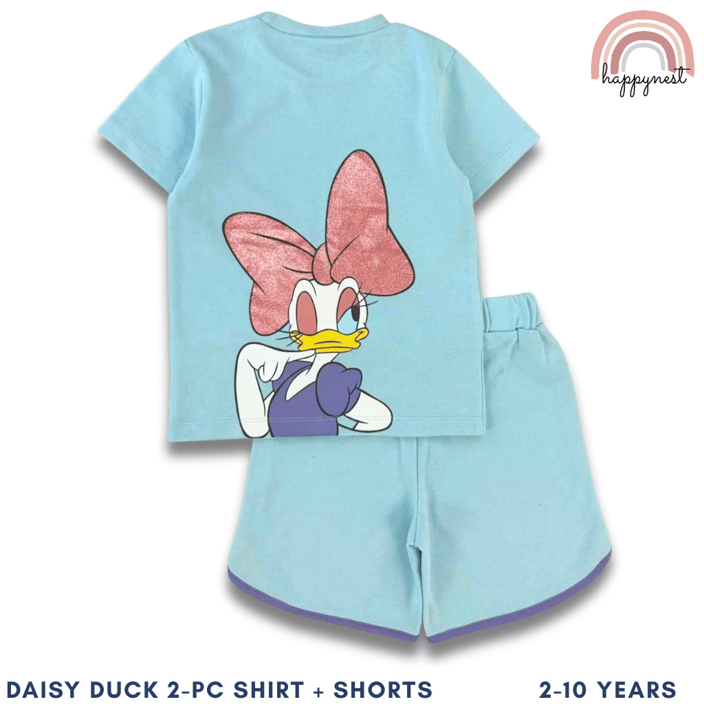 Daisy Duck Blue Shirt and Shorts Set for Girls 2-10 Years | Summer OOTD AA241