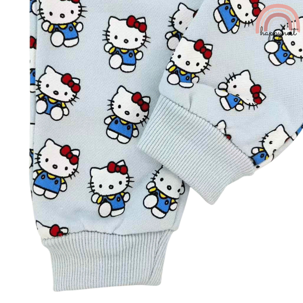 Hello Kitty Light Blue Tracksuit Set for Girls 2-8 Years Old Cute OOTD SS495