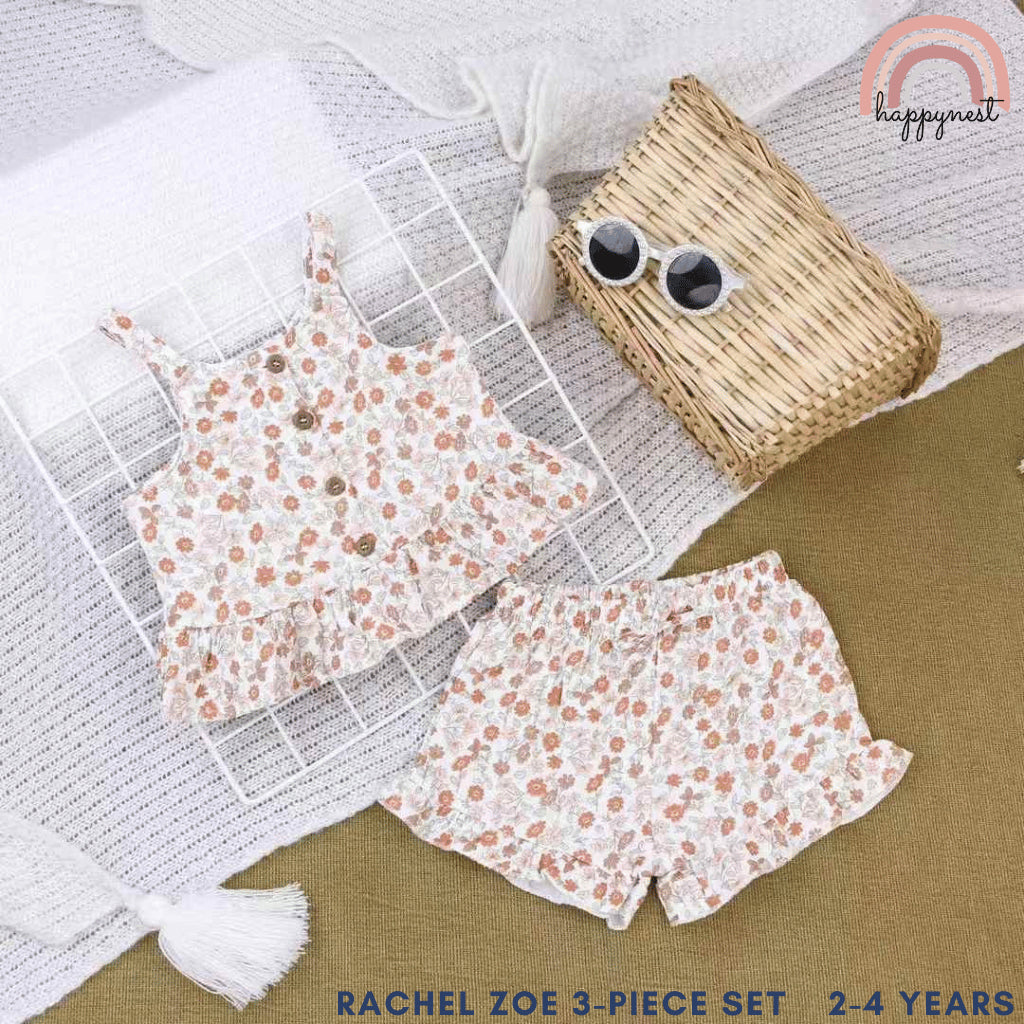 Rachel Zoe 3-Piece Floral Set for Girls 2-4 Years | Summer OOTD AA249