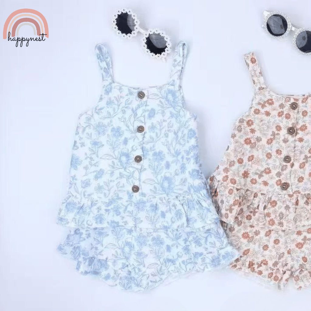 Rachel Zoe Blue Floral 3-Piece Set for Girls 2-4 Years | Summer Outfit AA250