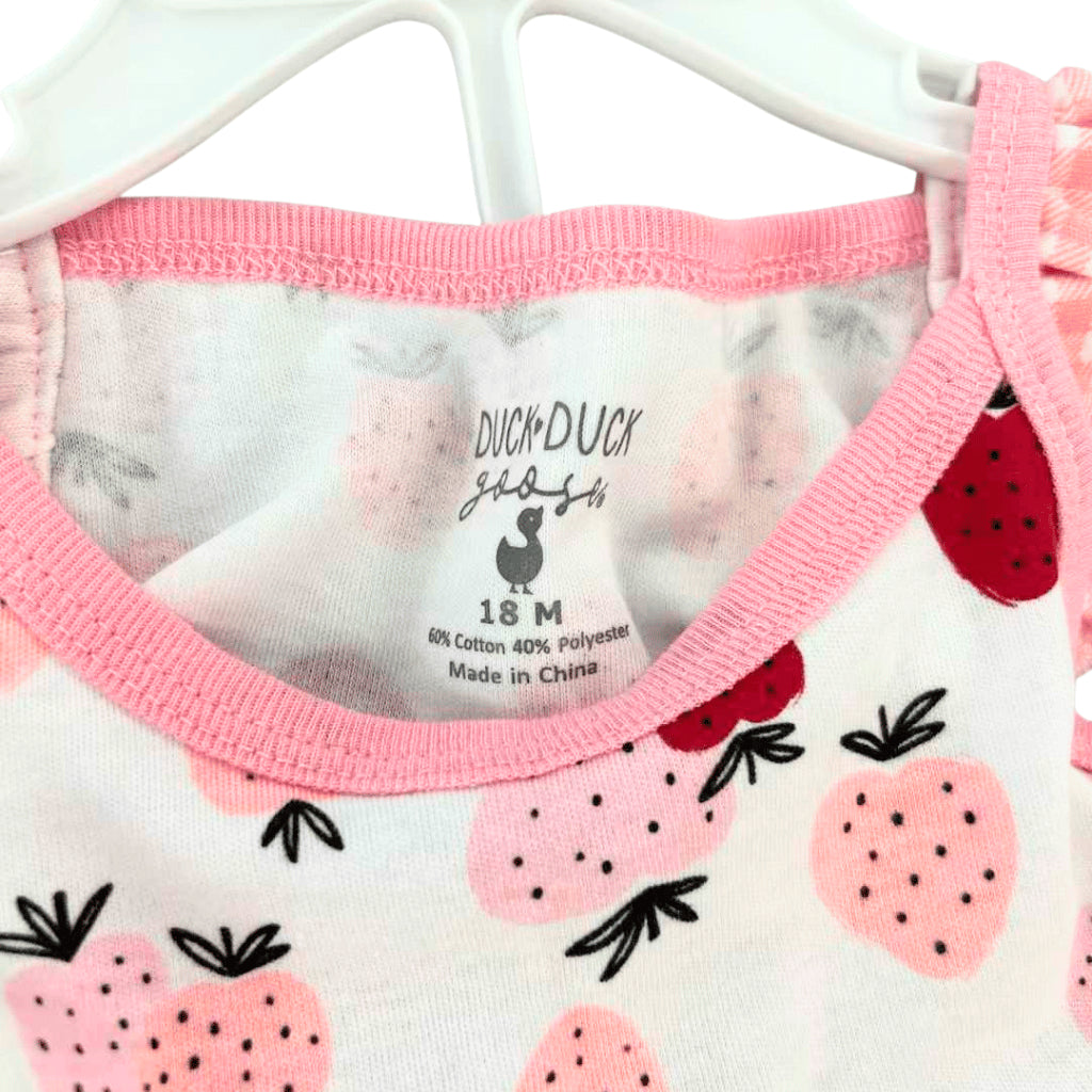 Strawberry Baby Dress + Panty + Hat Set for Girls 6-24 Months | 3-Piece AA252