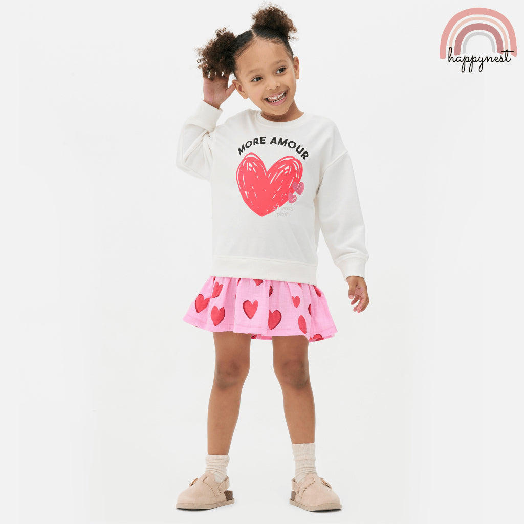Heart Long Sleeve Dress for Girls 3-8 Years Old | Casual Outfit PH AA248