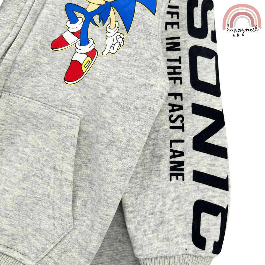 Sonic Gray Jacket and Jogger Pants Set for Boys | 2-Piece Tracksuit Outfit (2-6 Years) SS476