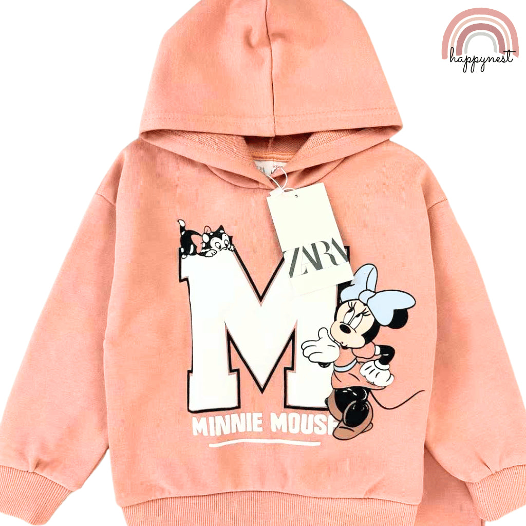 Minnie Mouse Jacket Girls Pink Zara Sweatshirt Tracksuit Jogger + Terno Sets 2-6Years Old SS178