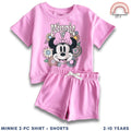 Minnie Mouse Girls Shirt and Shorts Set - Pink 2pc Outfit 2-10 Yrs | AA244
