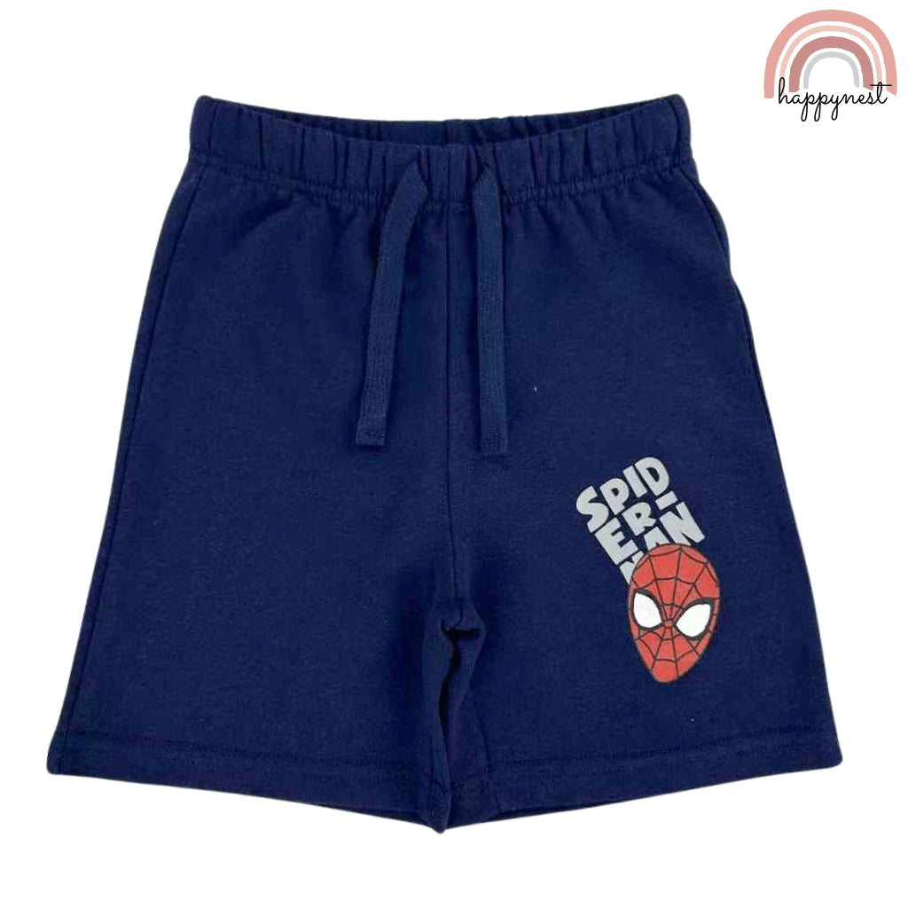 Spiderman Boys Gray Spider Hero Shirt & Navy Shorts Set | Kids Summer Outfit 2-10 Years AA288