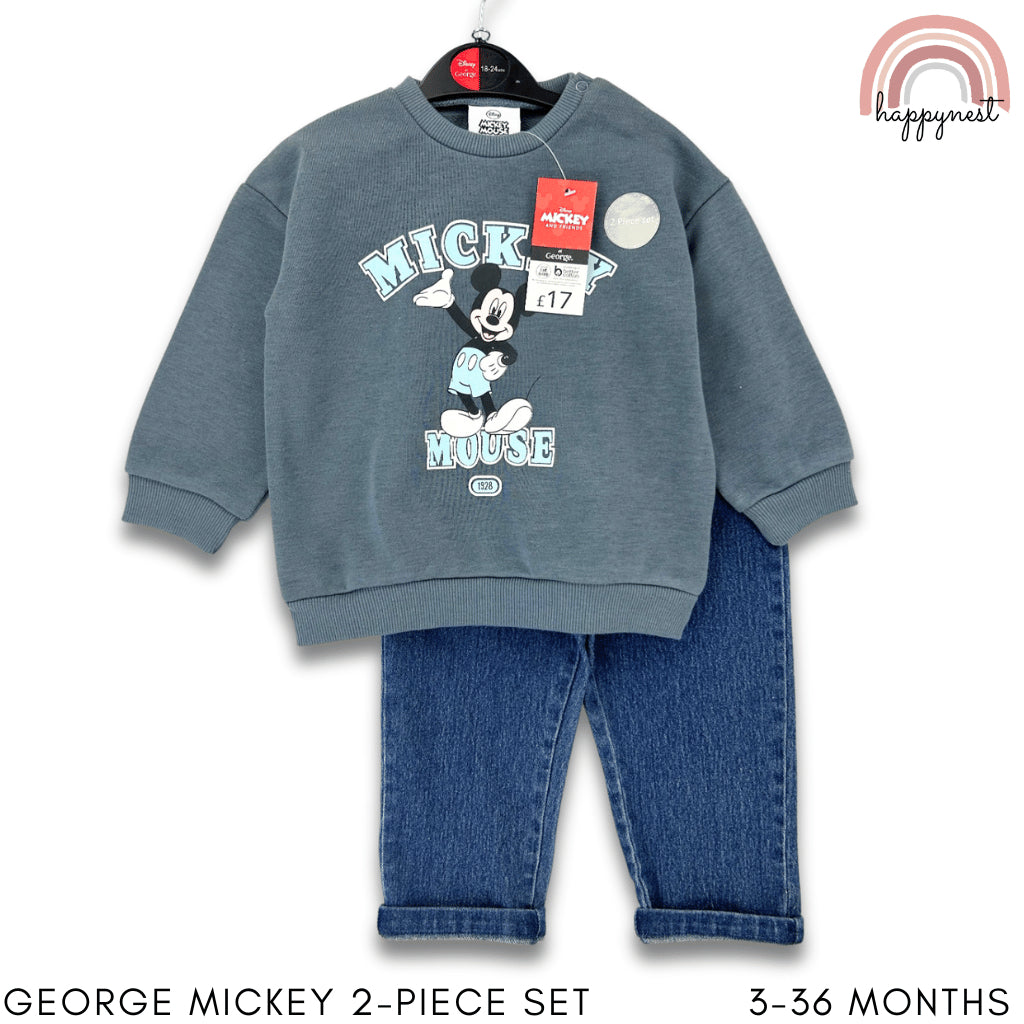 Mickey Mouse Baby Clothes 2-Piece Set Sweatshirt & Jeans Outfit 3-36 Months SS470
