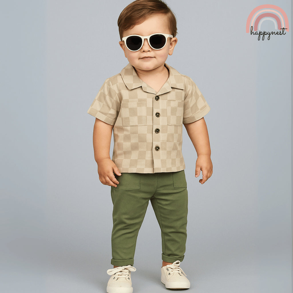 Mimi Threads Polo Shirt Pants and Sunglasses Set for Boys 12-24 Months PH AA232