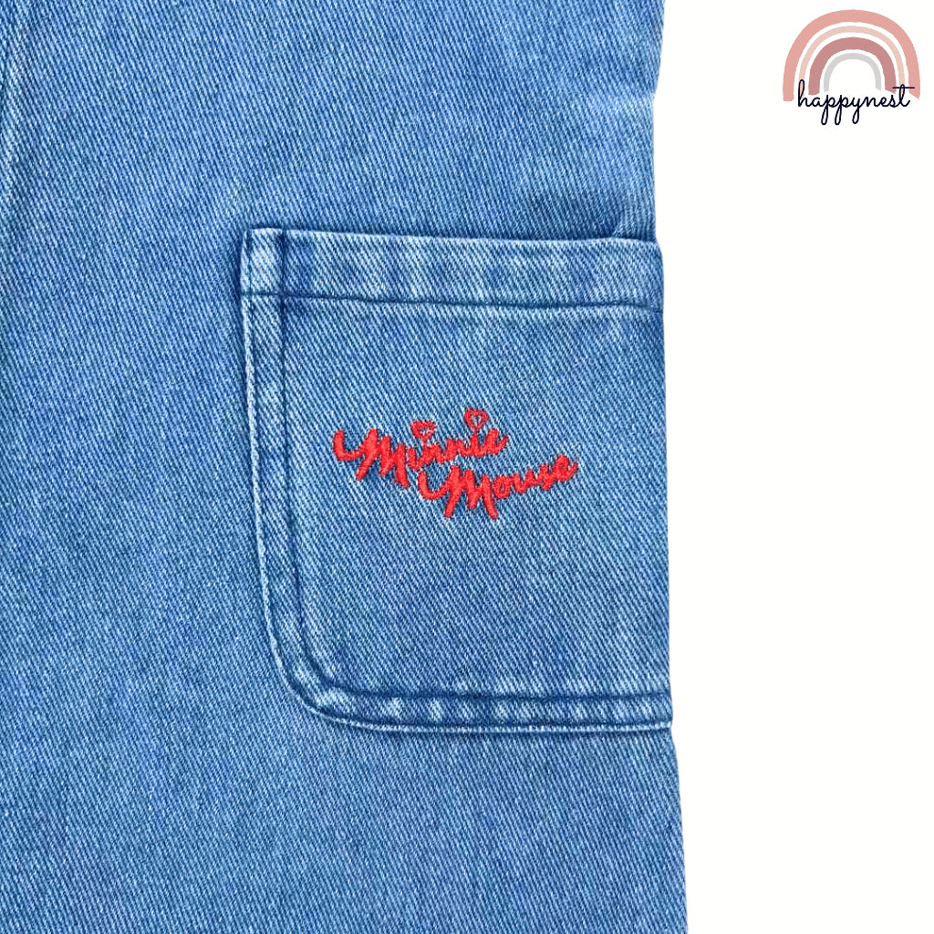 Minnie Mouse Denim Jumper Dress + Shirt Set for Girls 3-36 Months | 2-Piece AA236