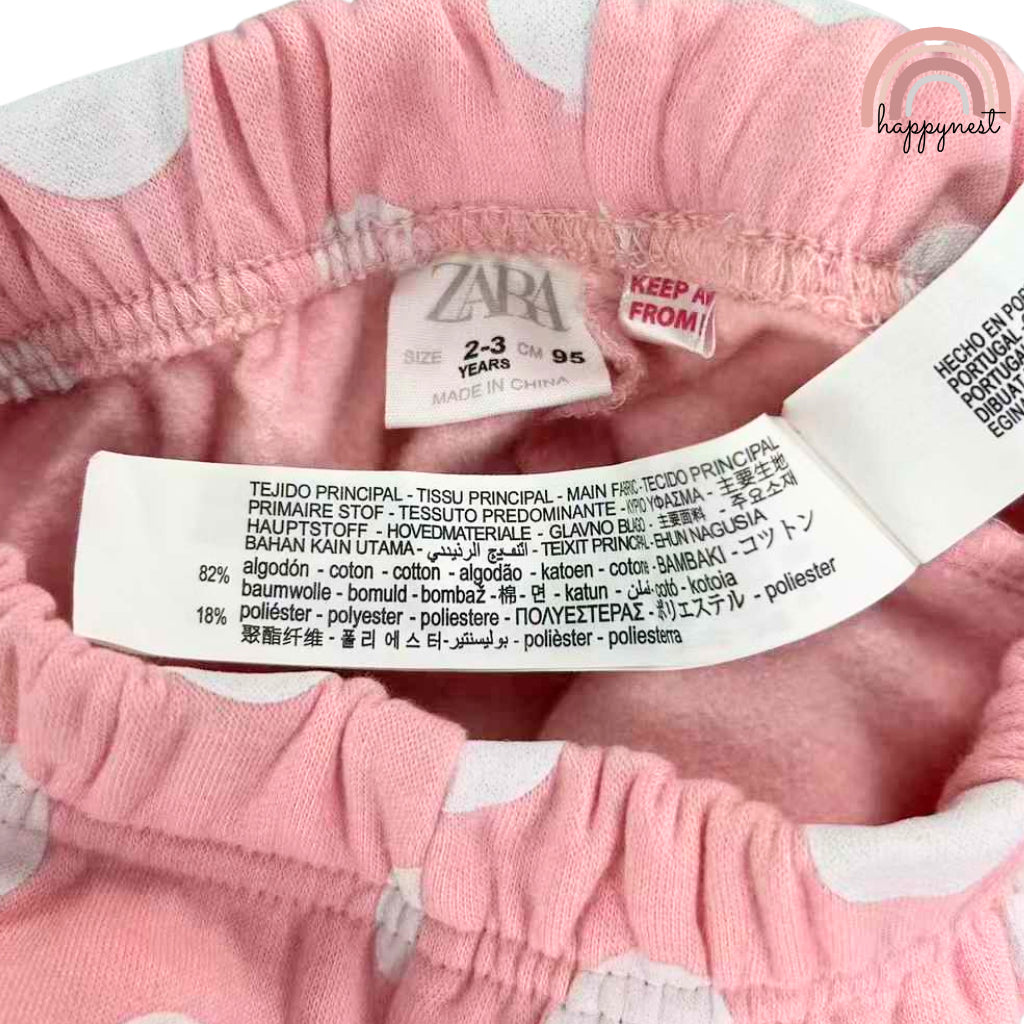 Minnie & Friends 2-Piece Tracksuit – White Top & Pink Polka Dot Joggers Girls 2–8 Yrs (SS513)