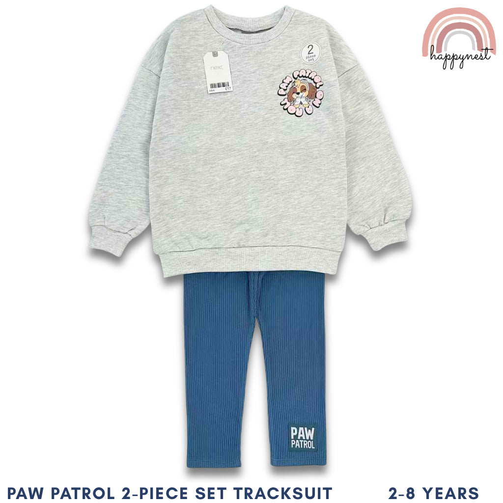 Paw Patrol 2-Piece Tracksuit – Gray Sweatshirt & Blue Ribbed Pants for Girls 2–8 Yrs (SS515)