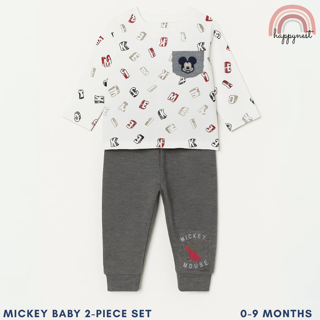 Mickey Mouse Baby Clothes 2-Piece Set Long Sleeve Top & Pants 0-9 Months SS123