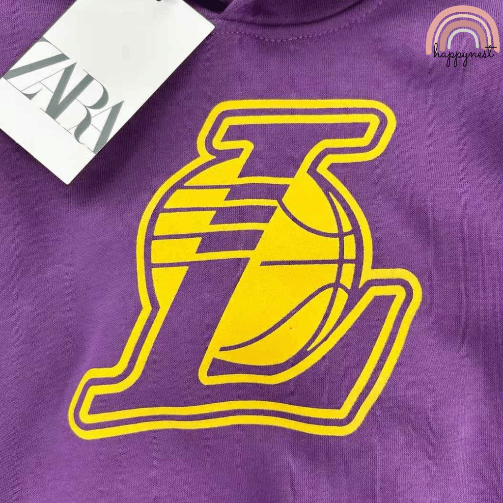 Lakers Hoodie and Jogger Pants Set for Boys 2-8 Years Old Purple Outfit PH SS478