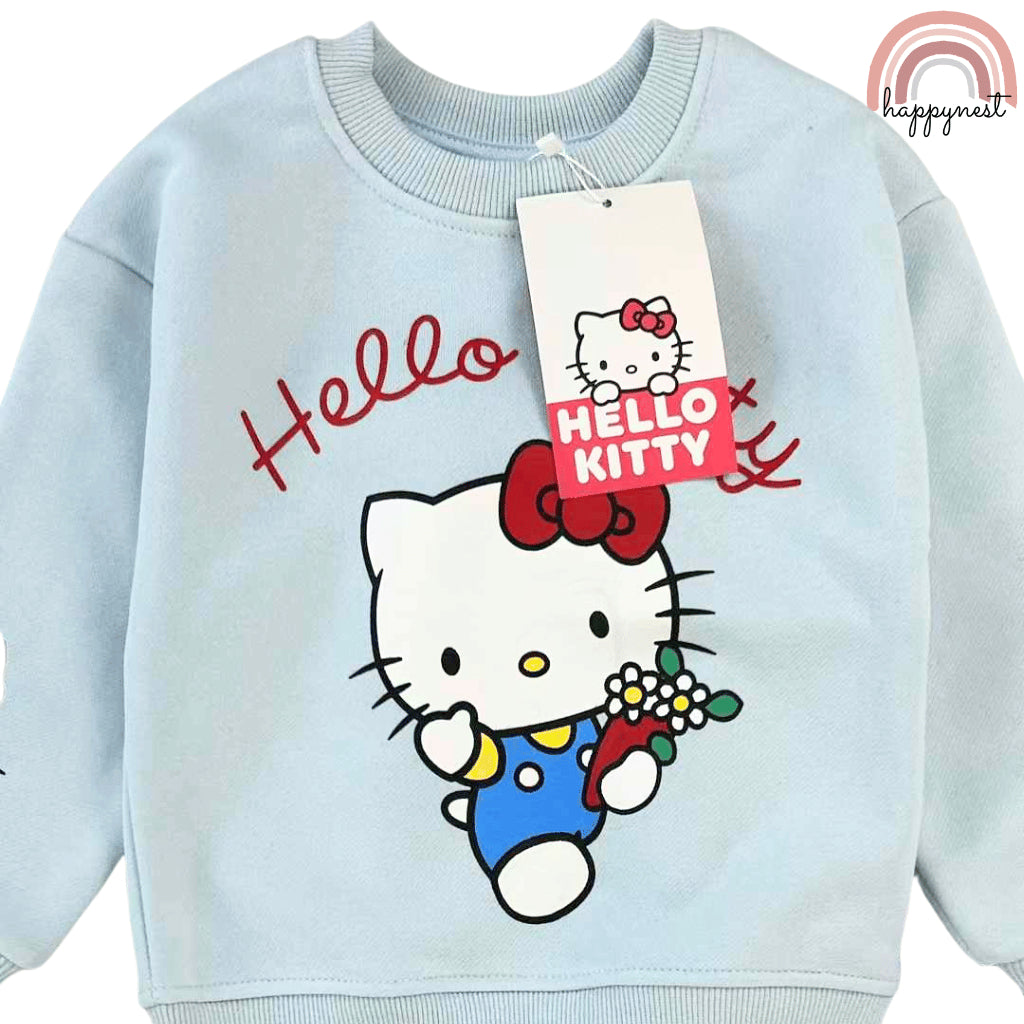 Hello Kitty Light Blue Tracksuit Set for Girls 2-8 Years Old Cute OOTD SS495