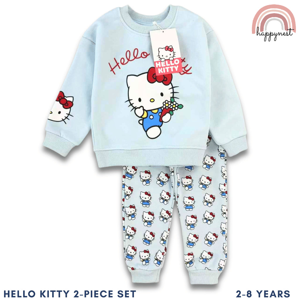 Hello Kitty Light Blue Tracksuit Set for Girls 2-8 Years Old Cute OOTD SS495