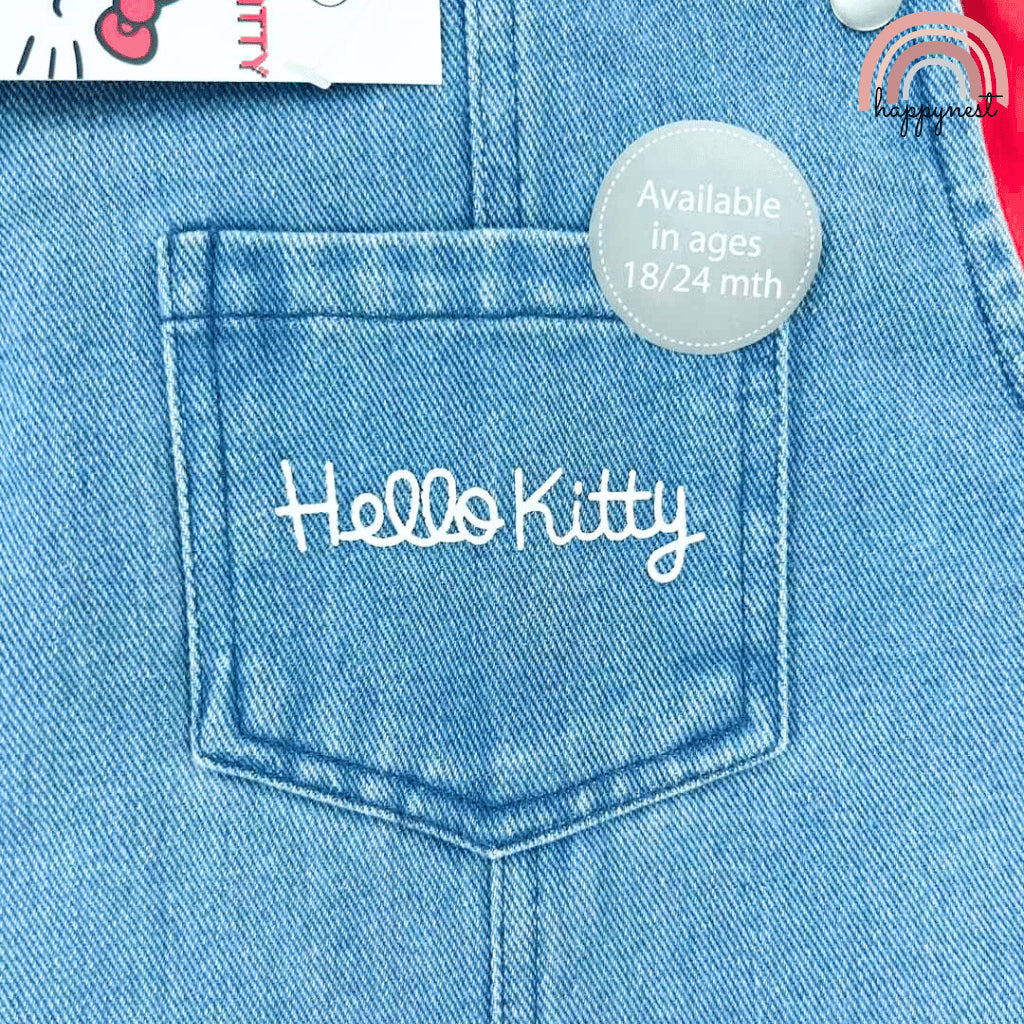 Hello Kitty Denim Jumper + Red Long Sleeve Shirt Set 3-36 Months AA239