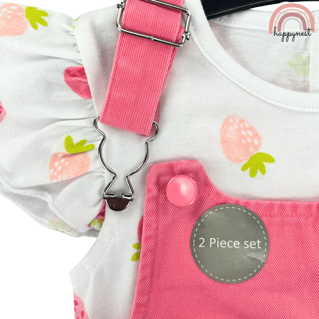 George Pink Denim Jumper Dress and Shirt Set for Girls 3-36 Months PH AA193