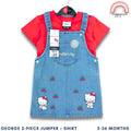 Hello Kitty Denim Jumper + Red Long Sleeve Shirt Set 3-36 Months AA239