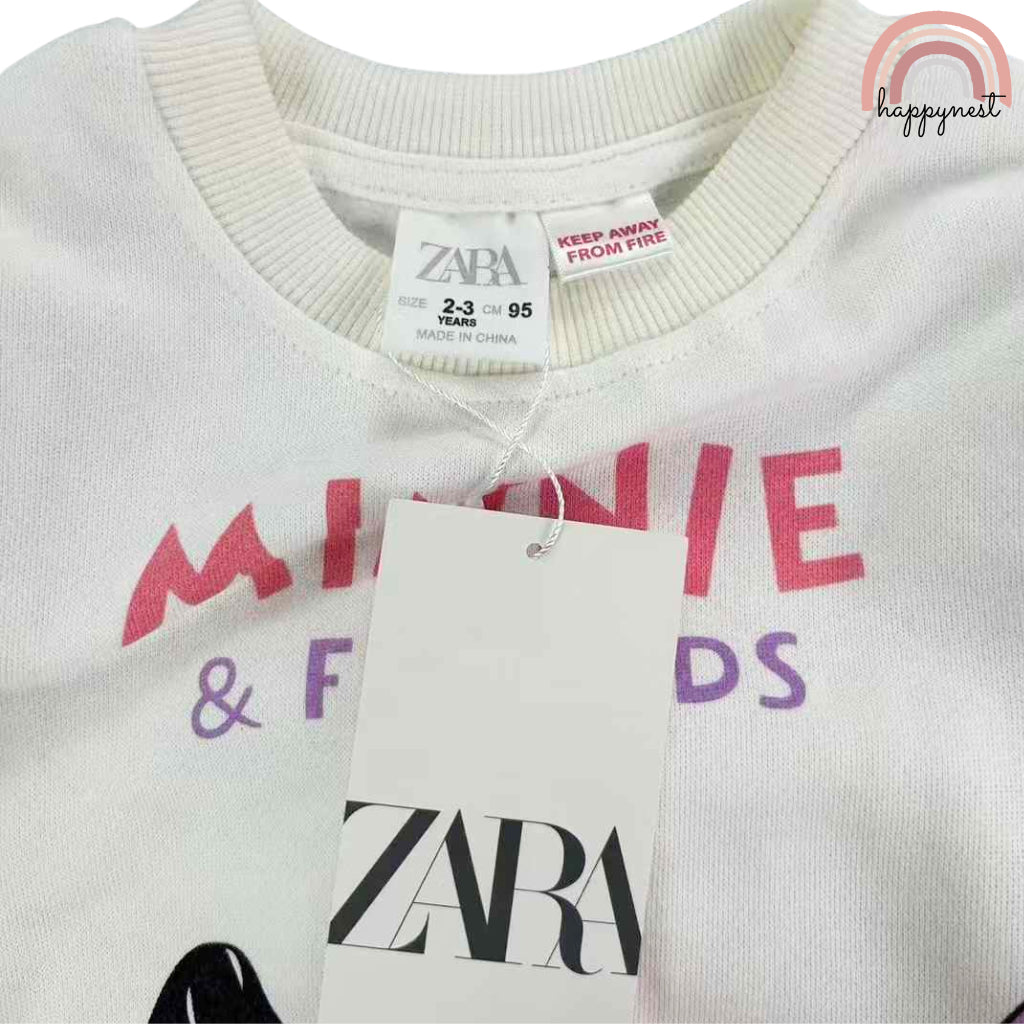 Minnie & Friends 2-Piece Tracksuit – White Top & Pink Polka Dot Joggers Girls 2–8 Yrs (SS513)