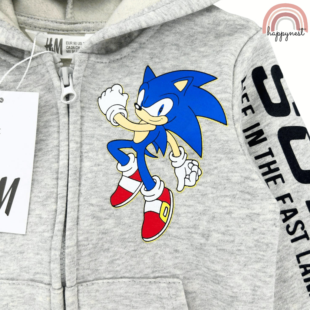 Sonic Gray Jacket and Jogger Pants Set for Boys | 2-Piece Tracksuit Outfit (2-6 Years) SS476