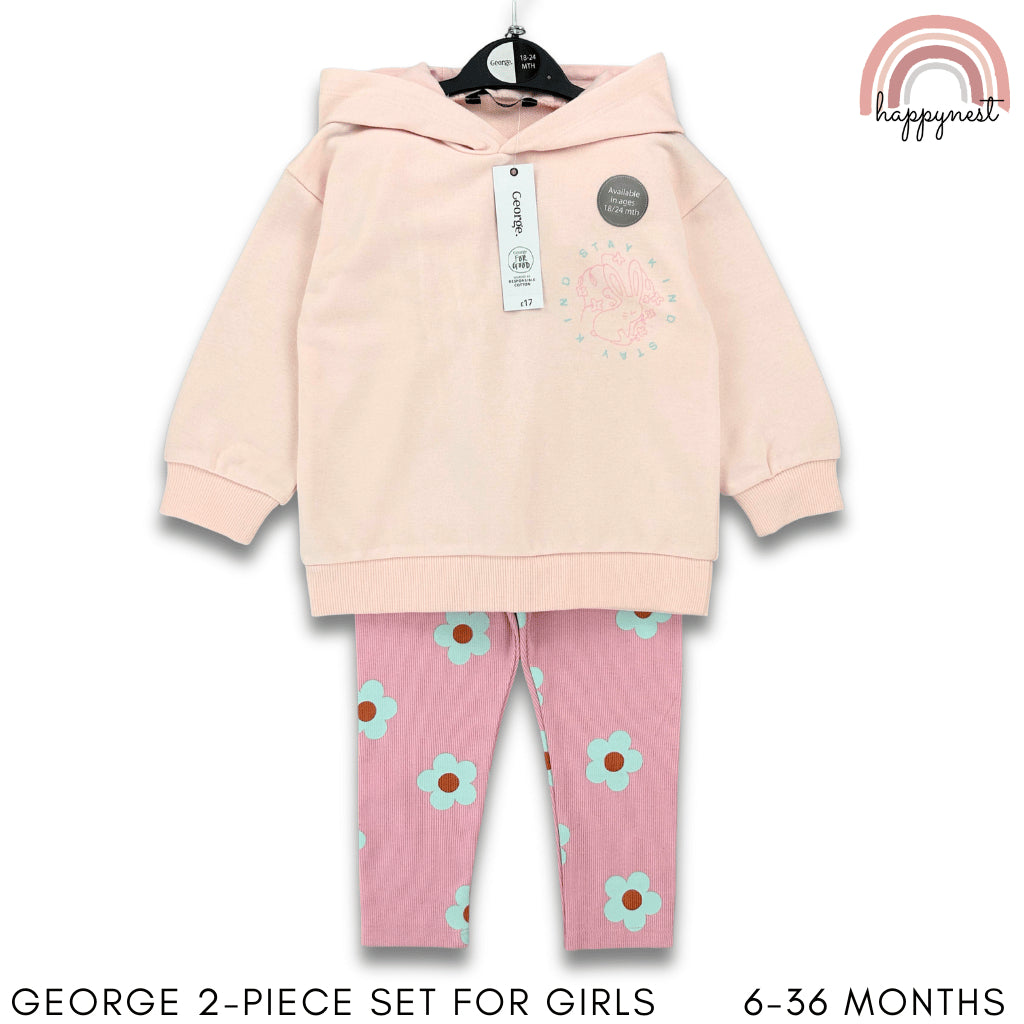 George Pink Sweatshirt and Leggings Set for Girls 6-36 Months Outfit PH SS464