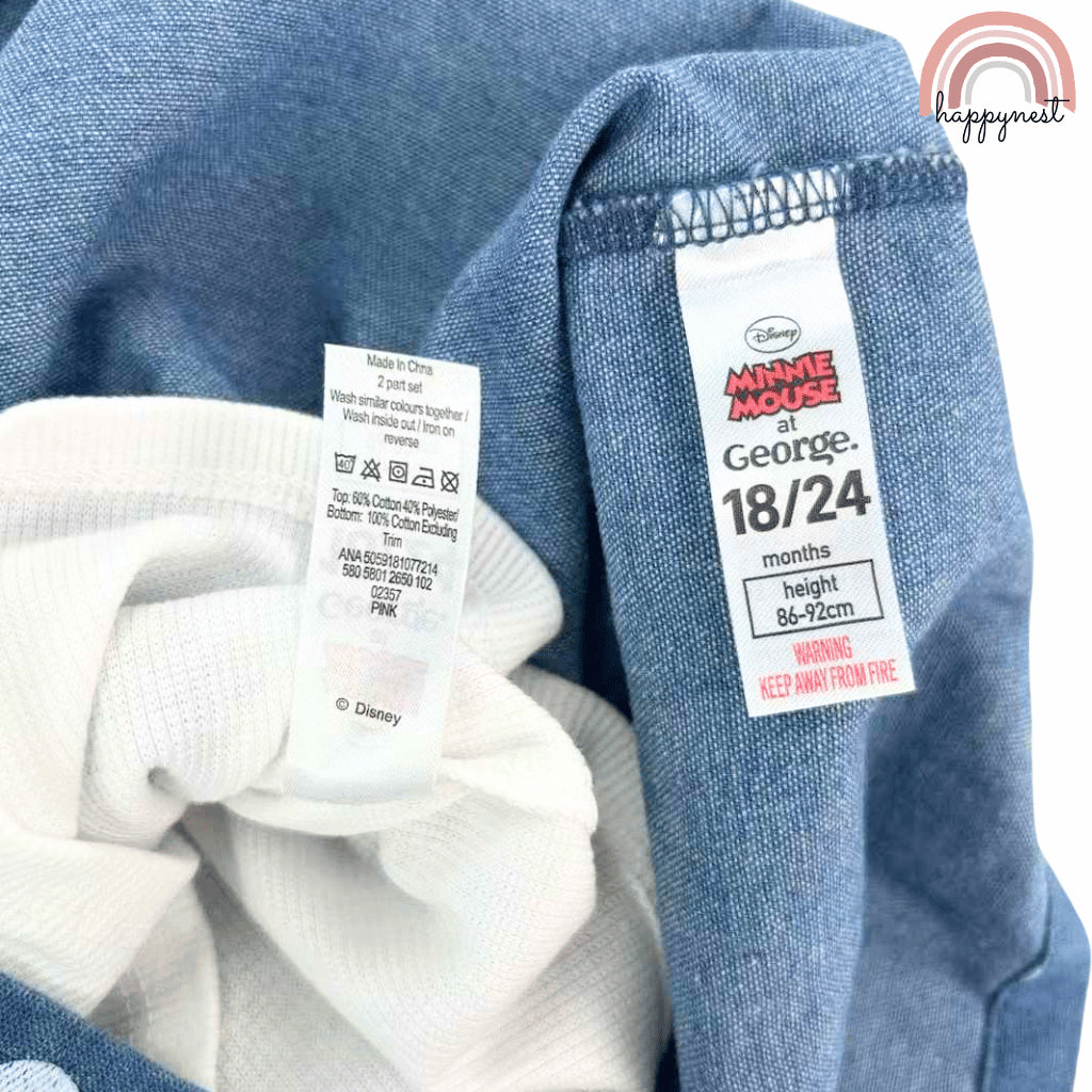 Minnie Mouse Denim Jumper and Shirt Set for Baby Girls (3-36 Months) AA238