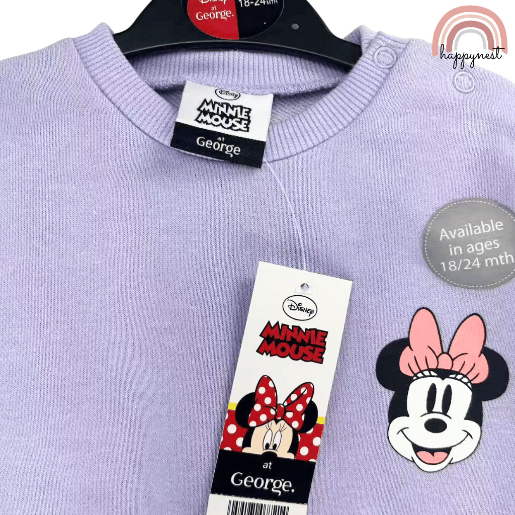 Minnie Purple Tracksuit Baby Girl Sweatshirt + Leggings Set 6-36 Months SS522