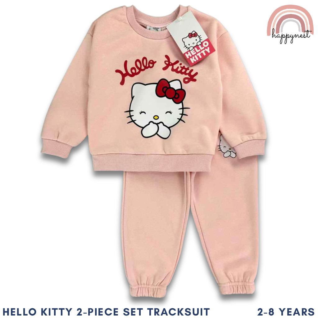 Hello Kitty Pink 2-Piece Tracksuit Set for Girls 2-8 Years – Cozy & Cute Outfit SS513