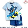 Boys Blue Stitch Skateboard Shirt & Shorts Set | Kids Outfit 2-4 Years AA290
