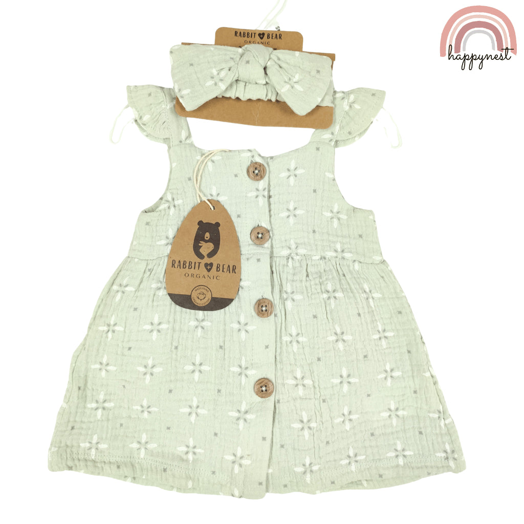 Baby Girl Clothes 3-Piece Set Dress Bloomers Headband Outfit 0-12 Months AA314