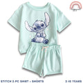 Stitch Shirt and Shorts Set for Kids - Blue 2pc Outfit 2-10 Yrs | AA245