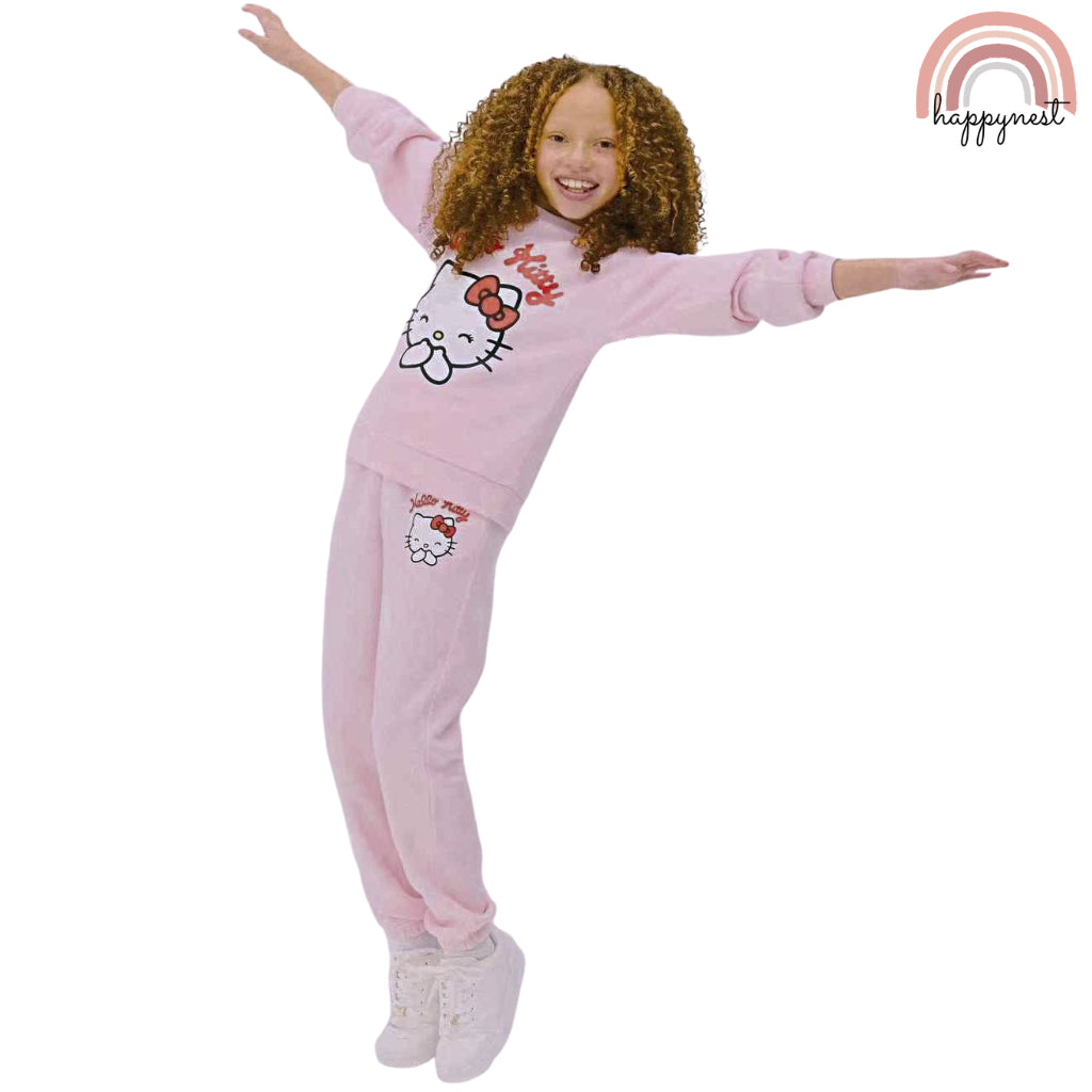 Hello Kitty Pink 2-Piece Tracksuit Set for Girls 2-8 Years – Cozy & Cute Outfit SS513