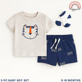 Baby Boy Clothes 3-Piece Set Shirt Shorts Socks Tiger Outfit 0-18 Months AA267
