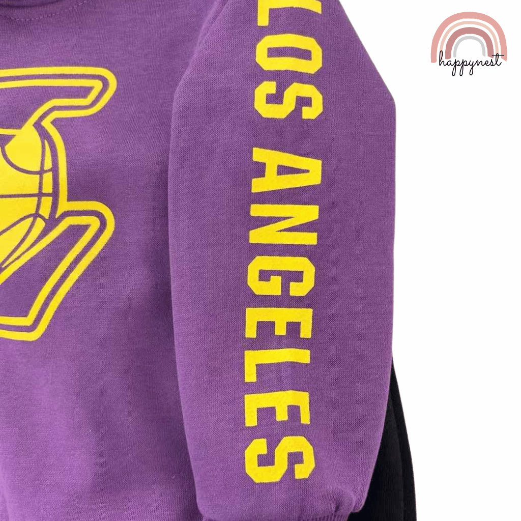Lakers Hoodie and Jogger Pants Set for Boys 2-8 Years Old Purple Outfit PH SS478