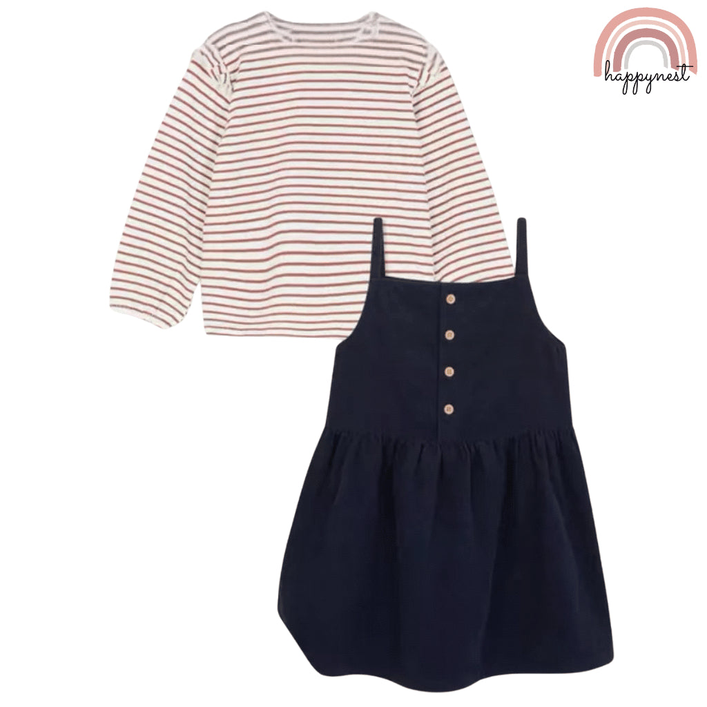 George 3-Piece Black Jumper Shirt and Stockings Set for Girls 3-36 Months PH AA197