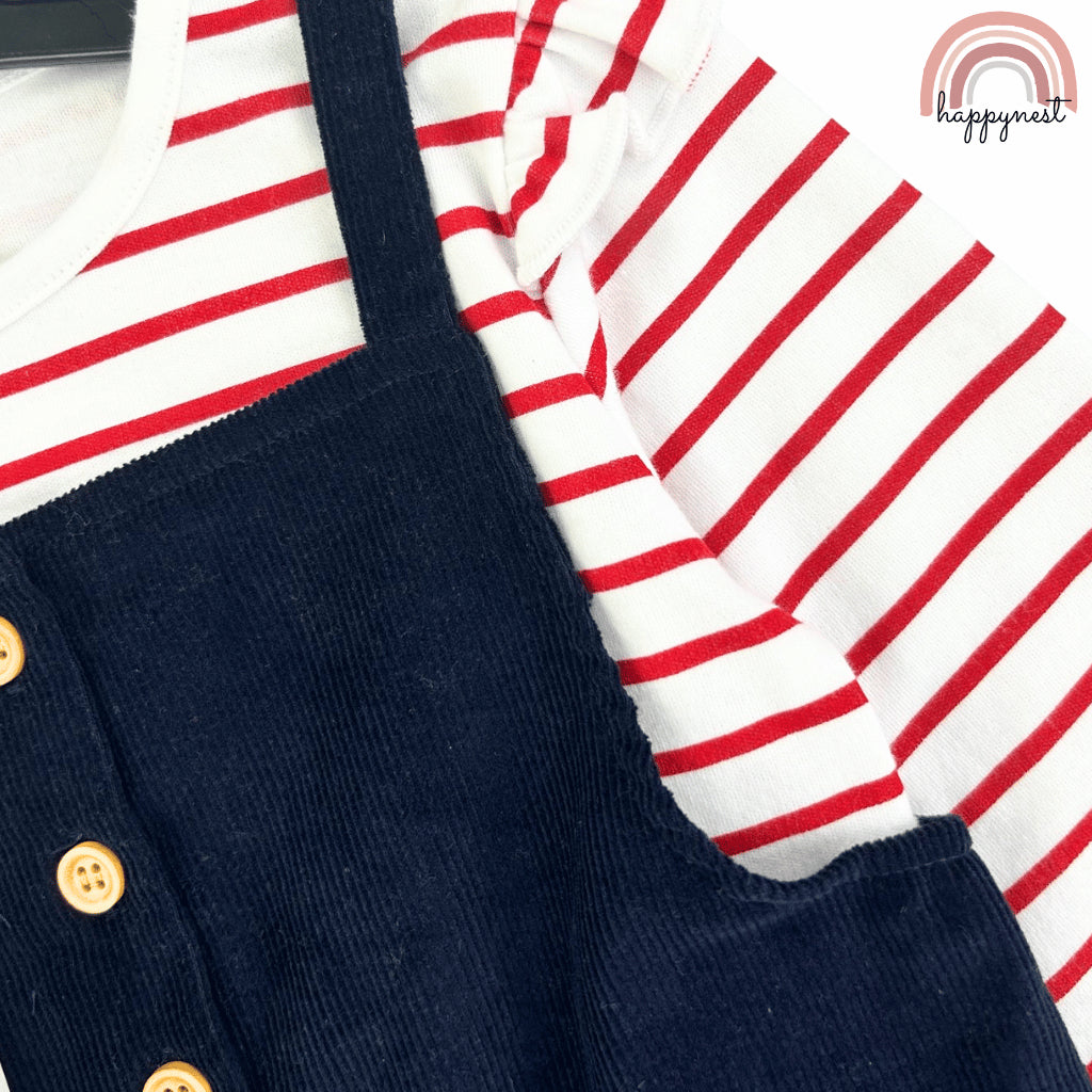 George 3-Piece Black Jumper Shirt and Stockings Set for Girls 3-36 Months PH AA197