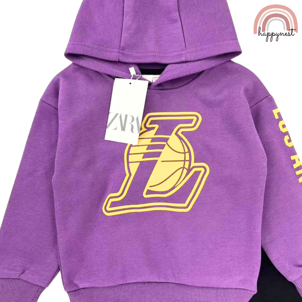 Lakers Hoodie and Jogger Pants Set for Boys 2-8 Years Old Purple Outfit PH SS478