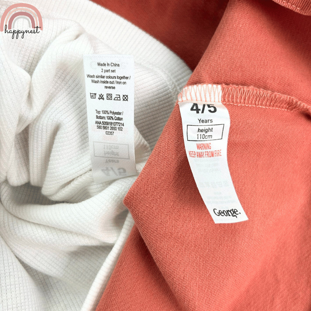 George Brown Jumper Dress + Beige Shirt Set for Girls 2-8 Years Old Outfit AA205