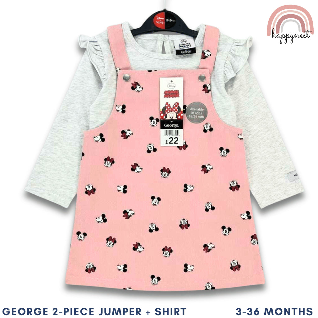 Minnie Pink Jumper + White Shirt Baby Girl Outfit Set 6-36 Months AA282