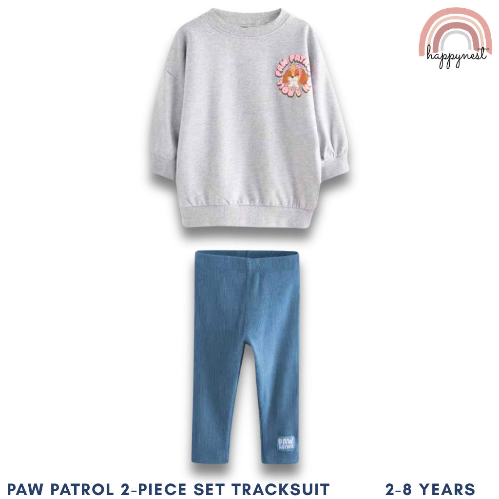 Paw Patrol 2-Piece Tracksuit – Gray Sweatshirt & Blue Ribbed Pants for Girls 2–8 Yrs (SS515)