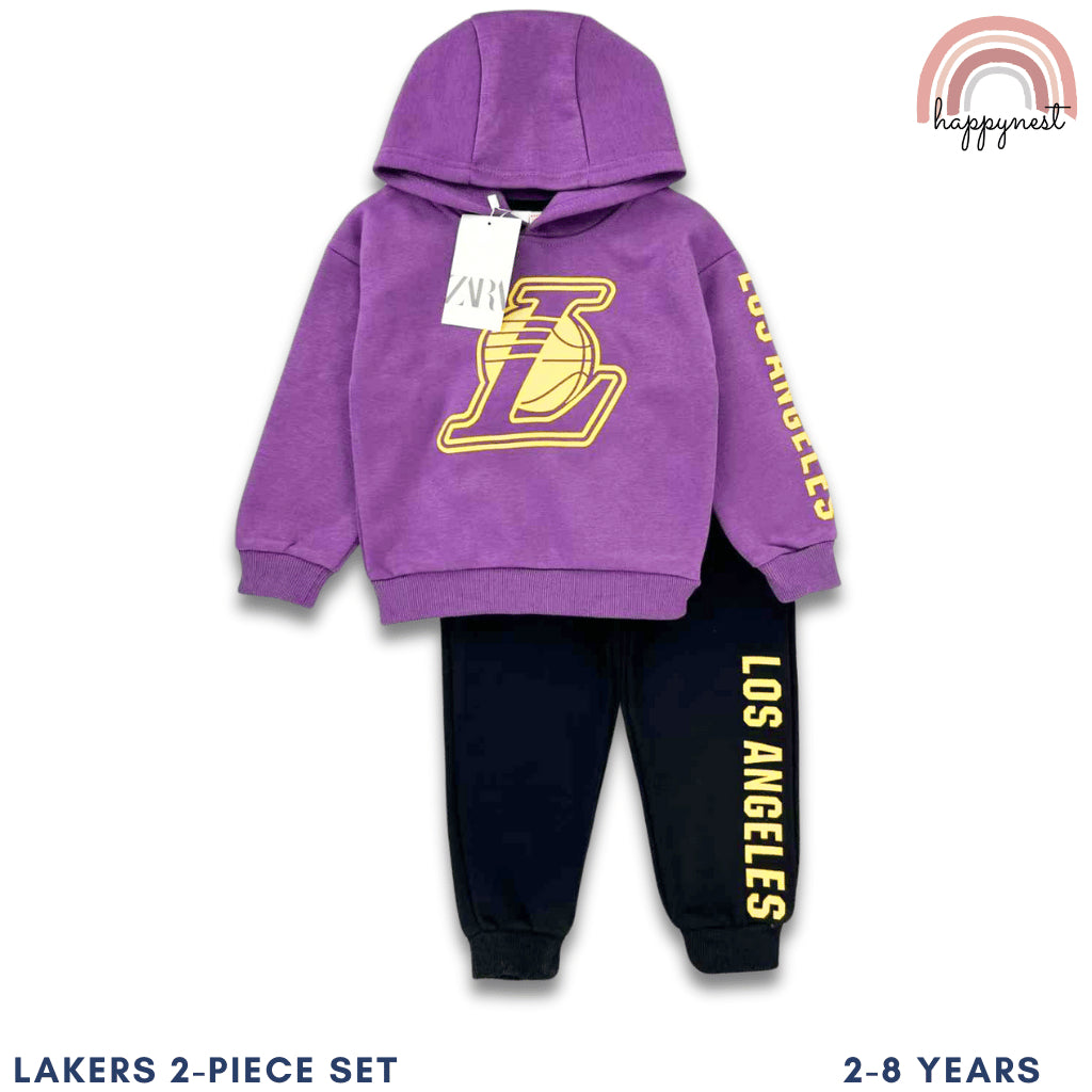 Lakers Hoodie and Jogger Pants Set for Boys 2-8 Years Old Purple Outfit PH SS478